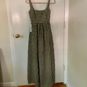 **NWT** Princess Polly Cartmel Check Maxi Dress Black / Cream